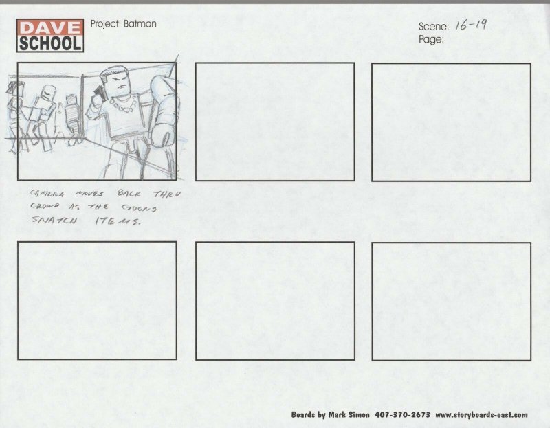 2004 LEGO BATMAN Storyboard Art by Mark Simon VF 8.0 Goons 16-19