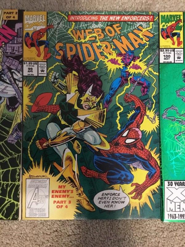 Web Of Spider-Man 98  99 & 100  VF+/NM Nightwatch