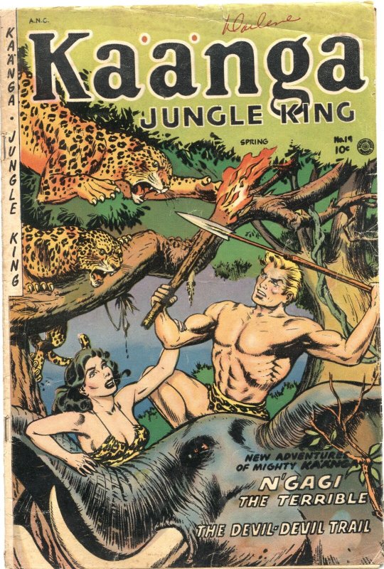 KAANGA #19-1954-JUNGLE THRILLS-TEDDY ROOSEVELT-DEATH OF PRE CODE