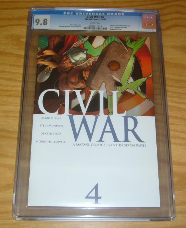 Civil War #4 CGC 9.8 mark millar - marvel's avengers - w/dynamic forces COA 2006