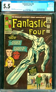 Fantastic Four #50 CGC Graded 5.5 Silver Sufer battles Galactus. Johnny Storm...