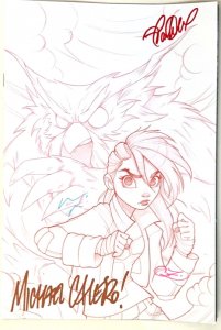 FAMILIARS ASHCAN PREVIEW SKETCH COVER GARRETT GUNN DIUBLE SIGNED W/COA.