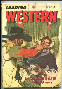 LEADING WESTERN 10/1946-TROJAN-HARD BOILED PULP FICTION-SPICY-vg