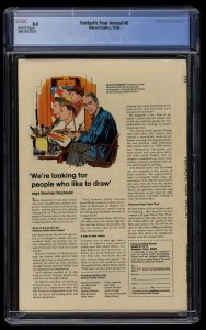 Fantastic Four Annual #6 CGC VF 8.0 White Pages 1st Annihilus!