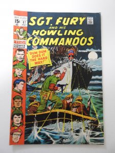 Sgt. Fury #87 (1971) VG+ Condition stain fc