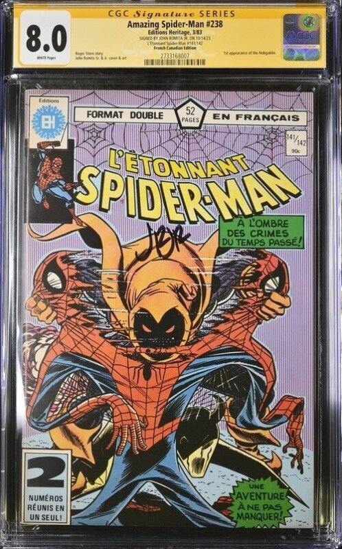 Amazing Spider-Man (1983)#238 (CGC 8.0)Signed Romita Jr. French Canadian Edition