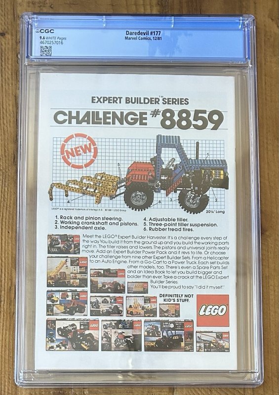 Daredevil #177 CGC 9.6 White Pages Frank Miller Kingpin 1981