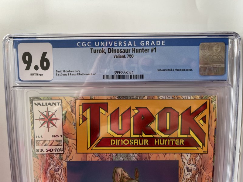 TUROK DINOSAUR HUNTER #1 CGC 9.6 EMBOSSED RED FOIL & CHROMIUM COVER VALIANT 1993