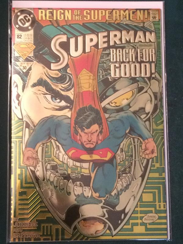 Superman #82 Reign of the Supermen metallic/ reflective cover