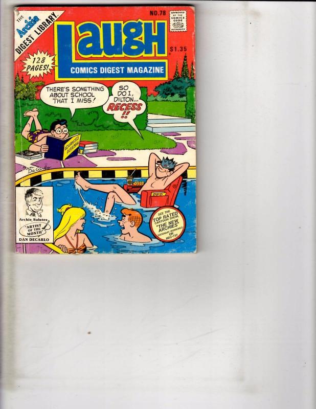 Laugh # 78 Archie Pocket Book Digest Magazine Comic Book Betty Veronica J163