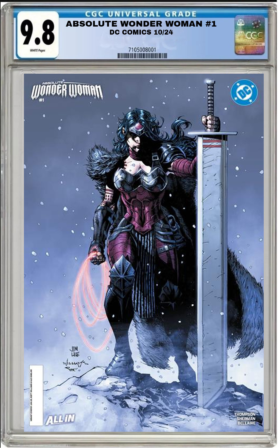 Absolute Wonder Woman #1 DC JIM LEE Variant CGC 9.8 NM Presale 10