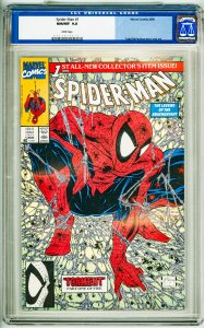 Spider-Man #1 (1990) CGC 9.8! sticker back of slab