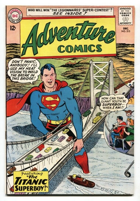 ADVENTURE COMICS #315 SUPERBOY Golden Gate Bridge cover FN+