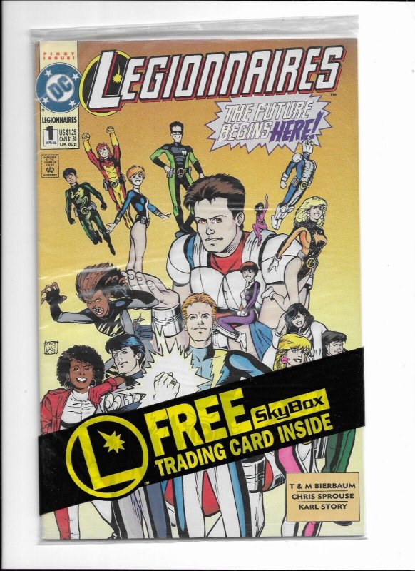 Legionnaires #1 Comic Book 1993 VF Card Included DC Legion of Superheroes Sealed