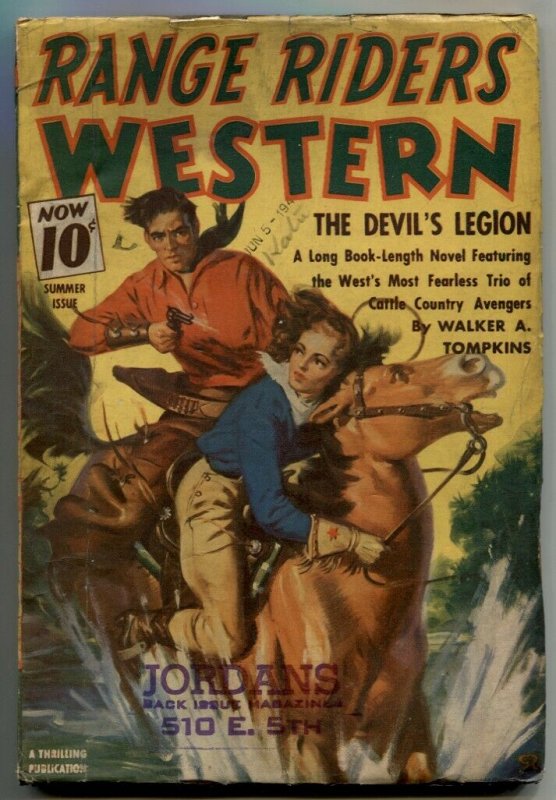 Range Riders Western Pulp Summer 1941- Devil's Legion VG