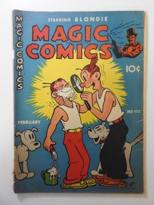 Magic Comics #103 GD/VG Condition 1 in spine split, 1 1/2 in tear back cover