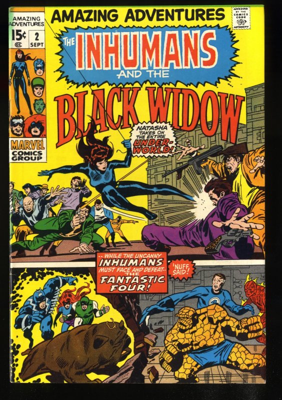Amazing Adventures #2 VF/NM 9.0 White Pages Black Widow Inhumans!