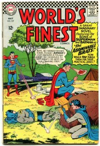 WORLDS FINEST #157 1966-BRATS!!!- SONS BATMAN-SUPERMAN VG