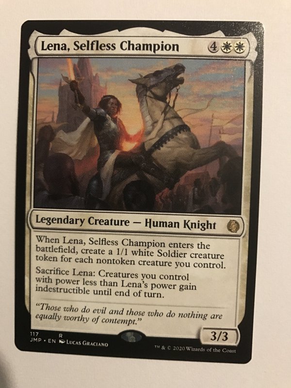 LENA, SELFLESS CHAMPION : Magic the Gathering MTG card; Jumpstart, Rare, NM