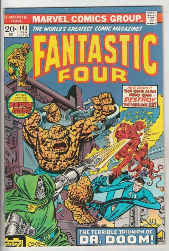 Fantastic Four #143 (Feb-74) FN/VF+ Mid-High-Grade Fantastic Four, Mr. Fantas...