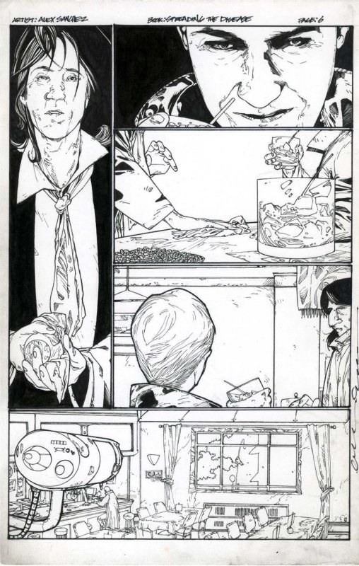 30 Days of Night Spreading the Disease #1 Pg 6 Original Alex Sanchez art