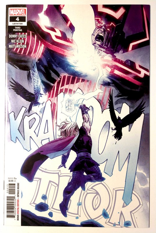 Thor #4 (9.4, 2020) 3rd Print Cover, 1st cameo app of the Black Winter