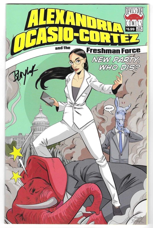Alexandria Ocasio-Cortez  the Freshman Force: cover A autograph by Josh Blaylock