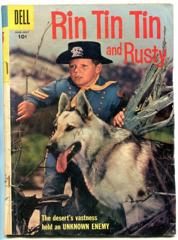 Rin Tin Tin and Rusty #19 1957-Dell-photo cover- German Shepherd G-