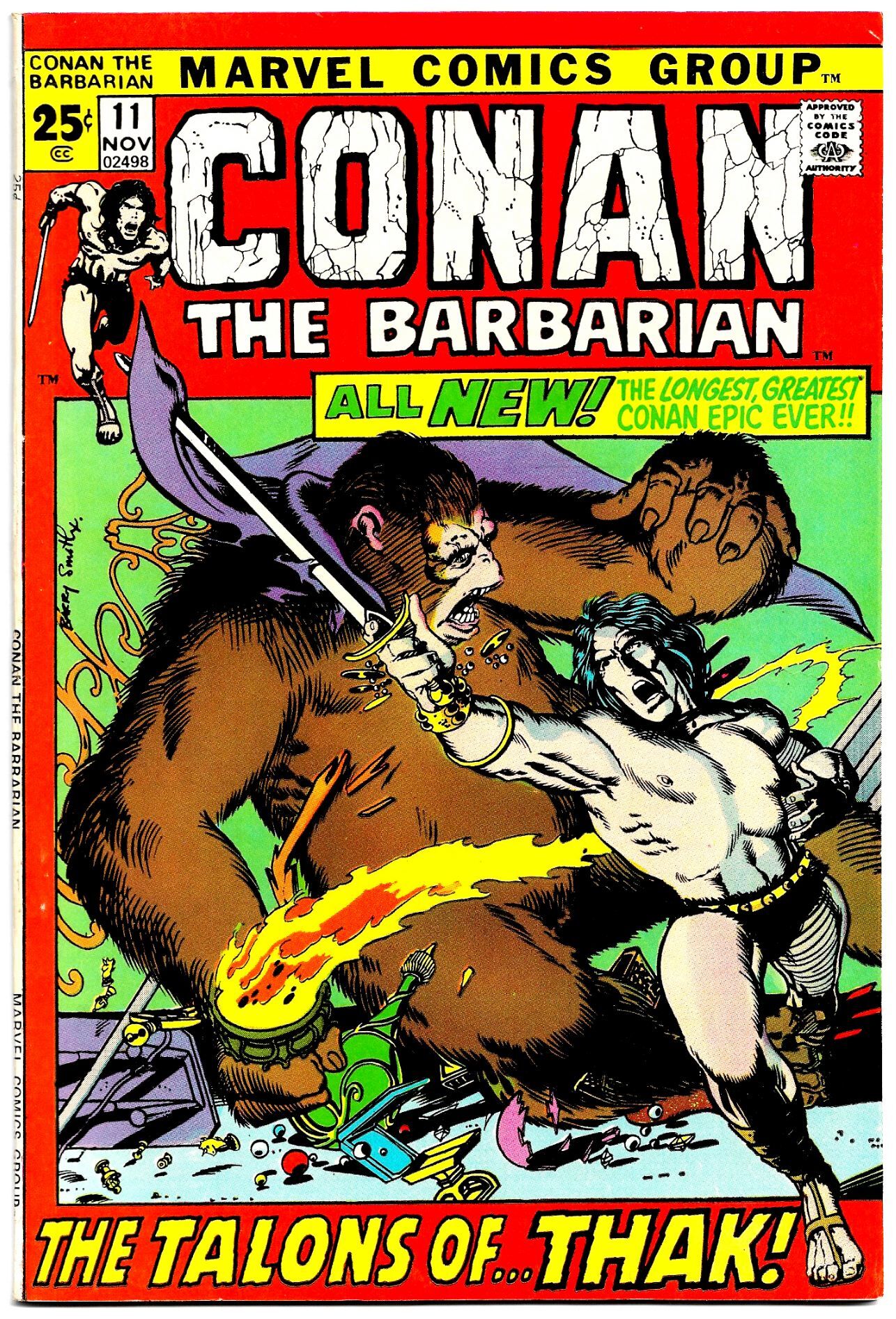 CONAN the BARBARIAN #11 (Dec1970) 7.5 VF- • Thomas/Smith! Rogues in the  House!