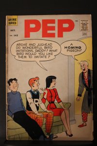 Pep #142 (1960) Mid-Grade FN late night couch session Archie, Veronica, Jughead!