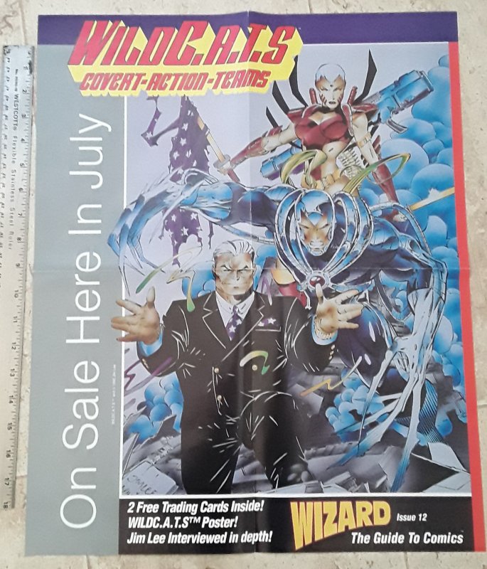 Wizard WildC.A.T.S. Covert Action Teams Jim Lee 1992 Poster see note