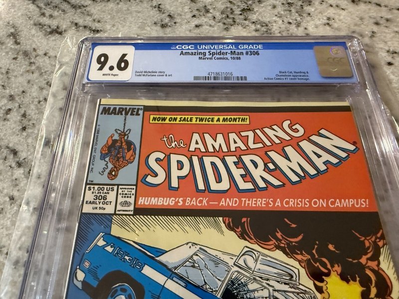 Amazing Spider-Man # 306 CGC Graded 9.6 Marvel Comic Book Todd McFarlane JH29