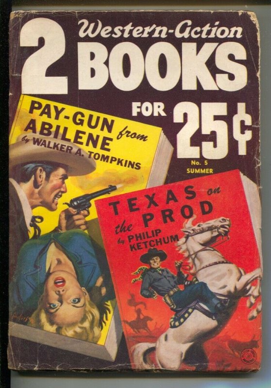 Two Western-Action Books-Summer 1951-Allen Anderson GGA cover-violent Pulp-Ph...