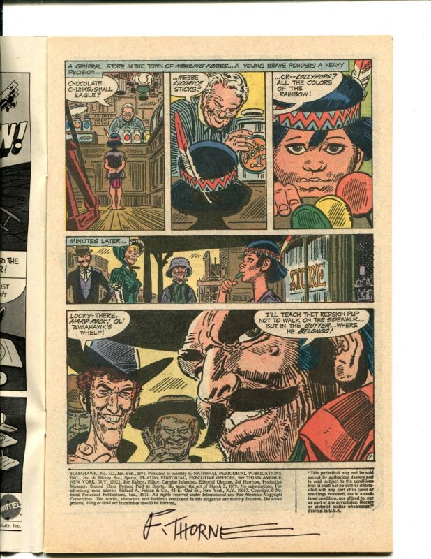 Tomahawk #132 - INTERIOR SIGNED BY FRANK THORNE! (5.0/5.5) 1971