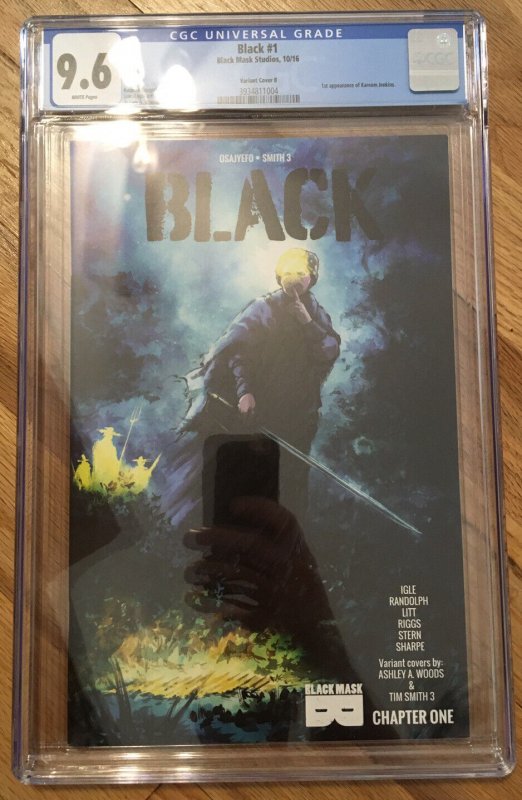 OPTIONED? Black #1 Ashley Wood B variant CGC 9.6 NM+/M HOT!! Black Mask Studios