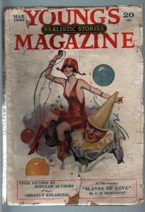 YOUNG'S REALISTIC STORIES MAR 1929-FLAPPER W CLOWN-PULP G