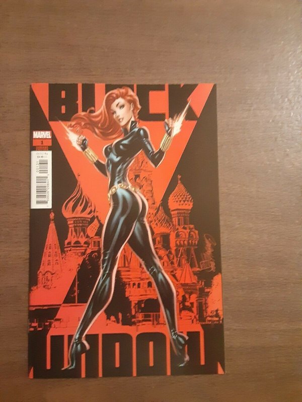 Black Widow #1D Cover by J. Scott Campbell. Written by Kelly Thompson