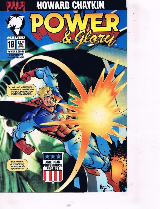 6 Power & Glory Bravura Malibu Comic Books #1 (A&B) + # 1 LTD Edition 2 3 4 TW28