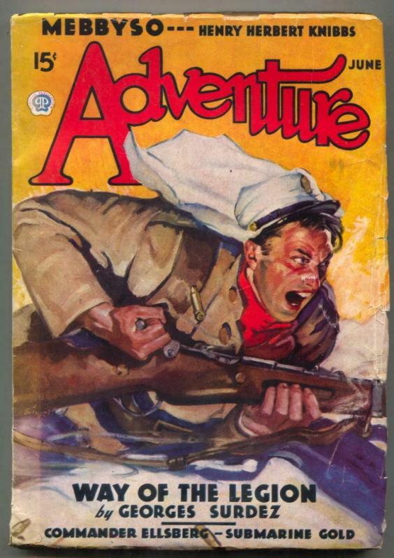 Adventure Pulp June 1936- Way of the Legion VG+