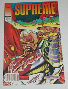 SUPREME #2 (1992) IMAGE COMICS ROB LIEFELD RARE NEWSSTAND VARIANT NM 9.4