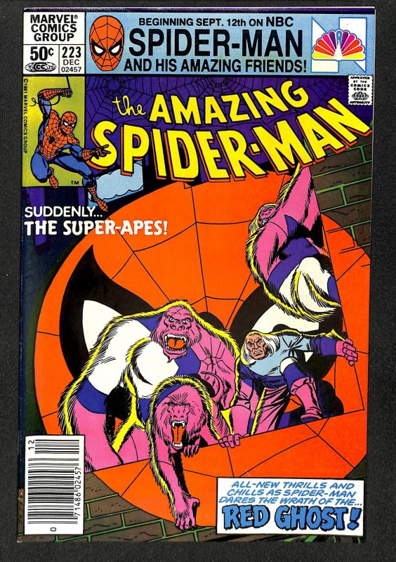 Amazing Spider-Man #223 VF- 7.5 Red Ghost and the Super-Apes!