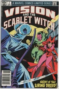 VISION AND THE SCARLET WITCH #1, FNVF, Living Druid, Marvel 1982 more in store