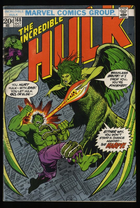 Incredible Hulk (1968) #168 VG/FN 5.0 Marvel Comics 1st Harpy!