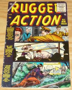 Rugged Action #4 FN- june 1955 - atlas comics - last issue - joe sinnott - war 