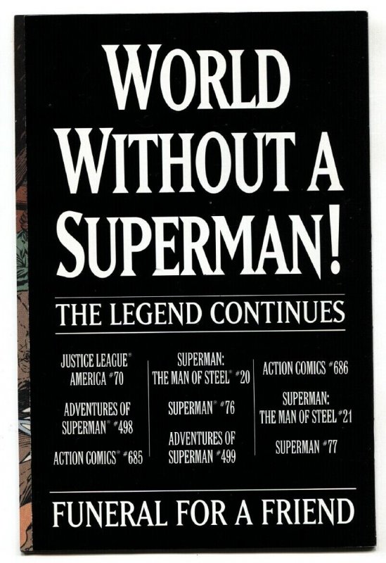 SUPERMAN #75-DEATH OF SUPERMAN-COMIC BOOK DC Newsstand variant.