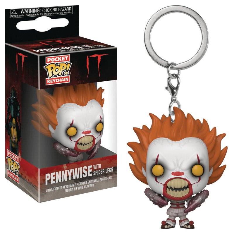 Pocket POP IT S2 Pennywise With Spider Legs Keychain - New!