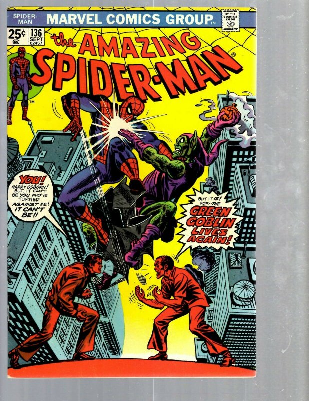 Amazing Spider-Man # 136 VF/NM Marvel Comic Book MJ Vulture Goblin Scorpion TJ1