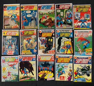 SUPERBOY 17 COMIC LOT #181-194, 196, #1,GIANT #12 MOST F-VF BRONZE AGE 1972-1982