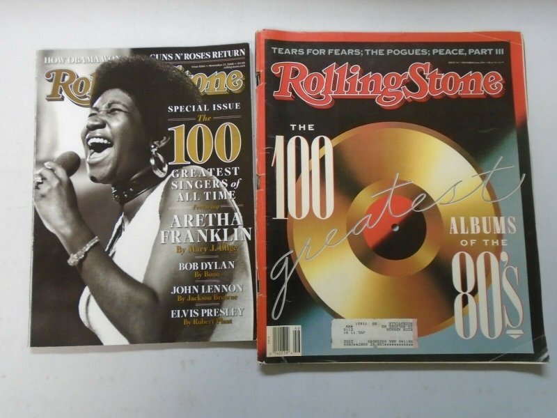 Rolling Stone Magazine lot 6 different issues 100+ Greatest (1987-2008)