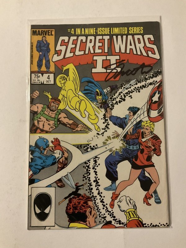 Secret Wars II 4 Very Fine Vf 8.0 First Kruse Signed Shooter Marvel